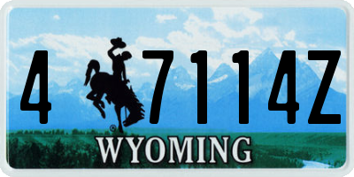 WY license plate 47114Z