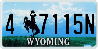 WY license plate 47115N