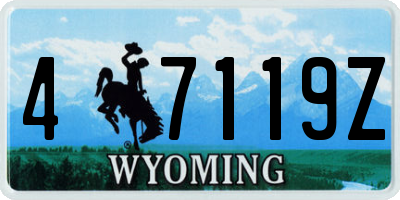 WY license plate 47119Z