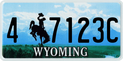 WY license plate 47123C