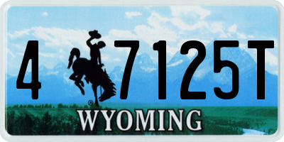 WY license plate 47125T