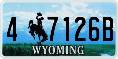 WY license plate 47126B