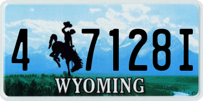 WY license plate 47128I