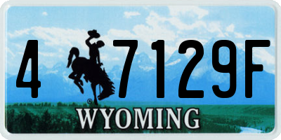 WY license plate 47129F