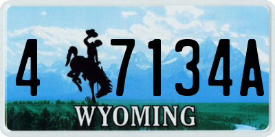 WY license plate 47134A