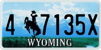 WY license plate 47135X