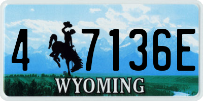WY license plate 47136E