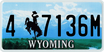 WY license plate 47136M