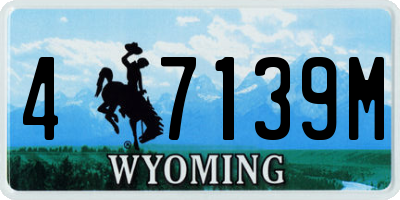 WY license plate 47139M