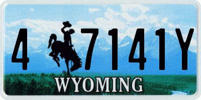 WY license plate 47141Y