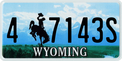 WY license plate 47143S