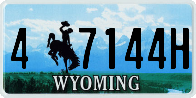 WY license plate 47144H
