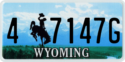 WY license plate 47147G