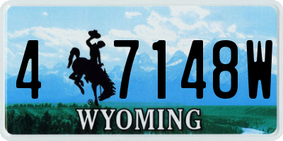 WY license plate 47148W