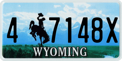 WY license plate 47148X