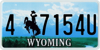 WY license plate 47154U
