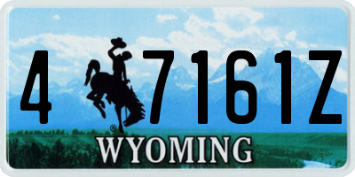 WY license plate 47161Z