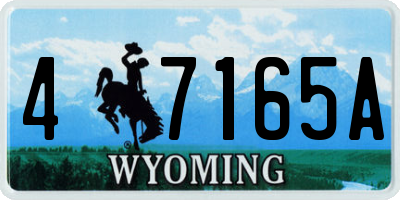 WY license plate 47165A