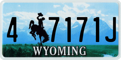 WY license plate 47171J