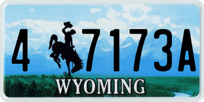 WY license plate 47173A