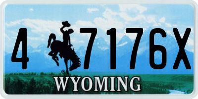 WY license plate 47176X