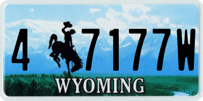 WY license plate 47177W