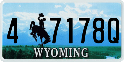 WY license plate 47178Q