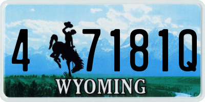 WY license plate 47181Q