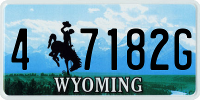 WY license plate 47182G