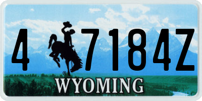 WY license plate 47184Z
