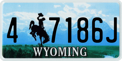 WY license plate 47186J