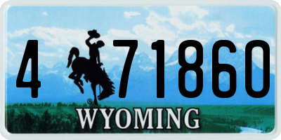 WY license plate 47186O