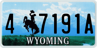 WY license plate 47191A