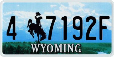 WY license plate 47192F