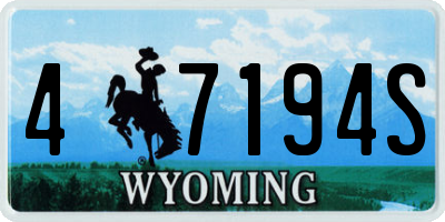 WY license plate 47194S