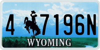 WY license plate 47196N