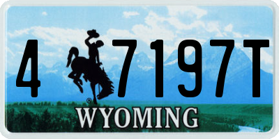 WY license plate 47197T