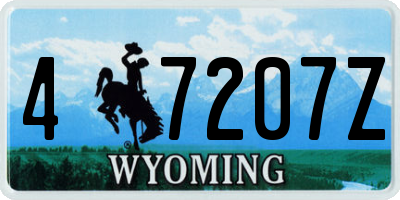 WY license plate 47207Z