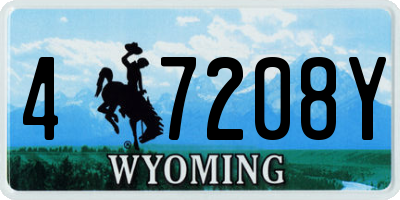 WY license plate 47208Y