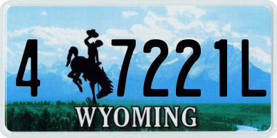 WY license plate 47221L