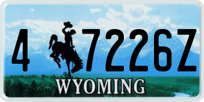 WY license plate 47226Z