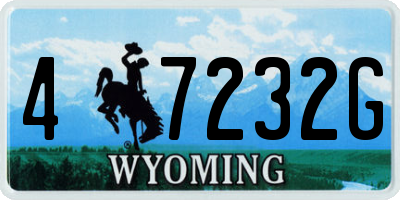WY license plate 47232G