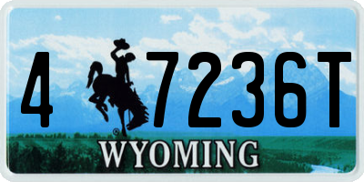 WY license plate 47236T