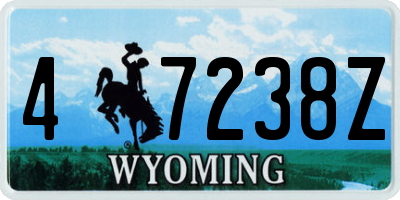 WY license plate 47238Z