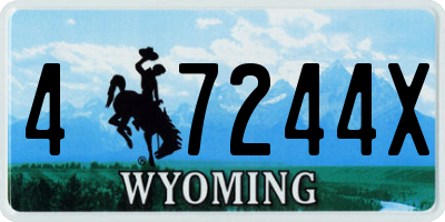 WY license plate 47244X