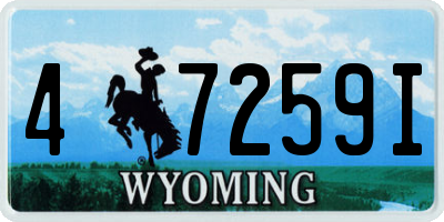 WY license plate 47259I