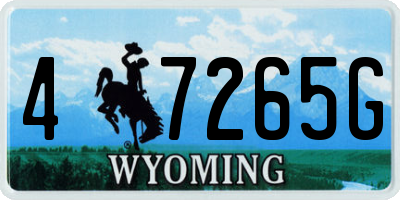 WY license plate 47265G
