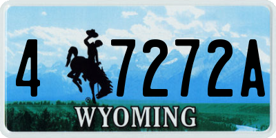 WY license plate 47272A