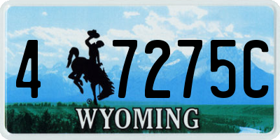 WY license plate 47275C
