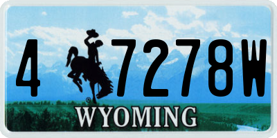 WY license plate 47278W